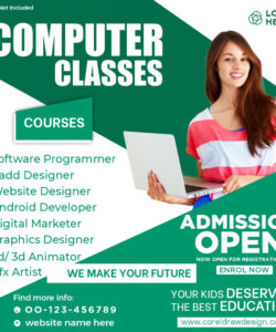 free sample computer course brochure design template