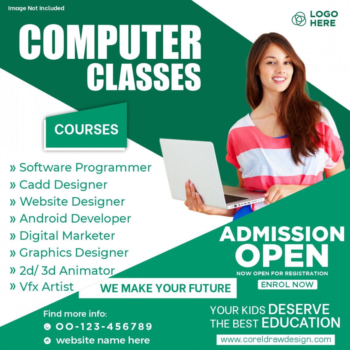 Computer Course Brochure Design Template