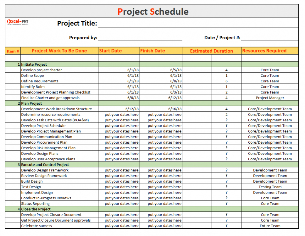 how to create a project management schedule example i  vrogueco activity list project management template sample