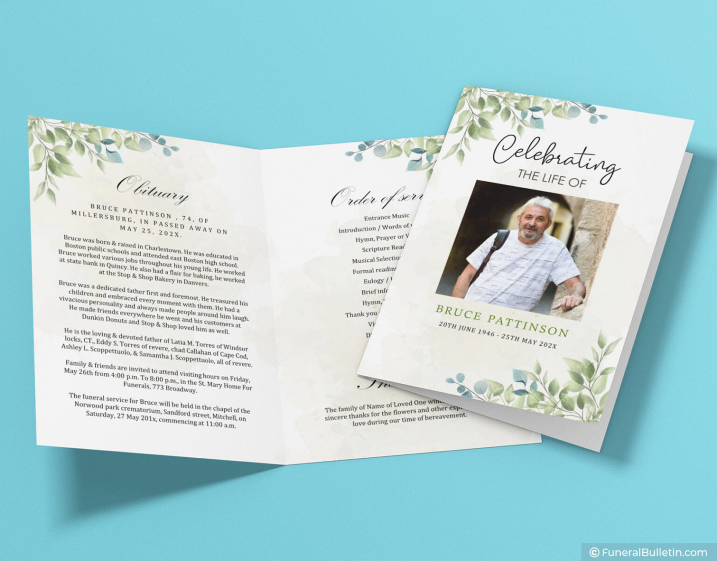 Celebration Of Life Brochure Template