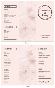 printable cute wedding brochure pamphlet template doc