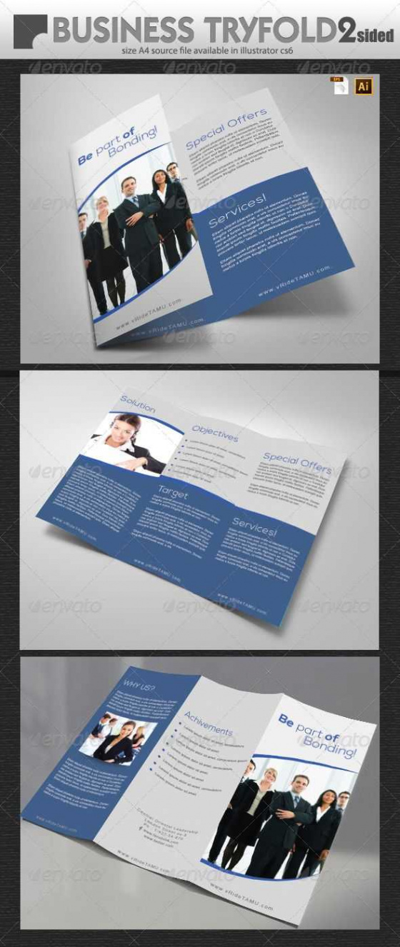 printable double sided tri fold brochure template excel