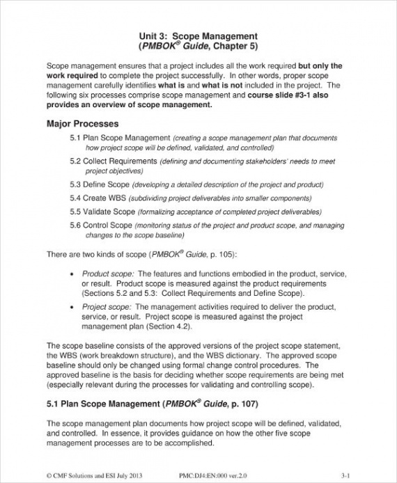 printable scope management plan  18 examples format how to create pdf project management scope of work template example