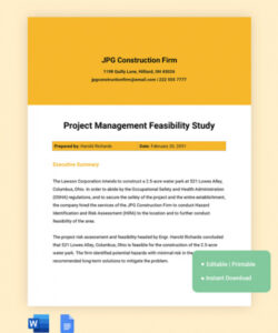 sample feasibility study template in word  free download  template construction project feasibility study template sample