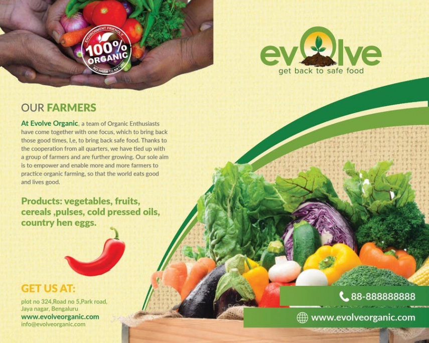 custom fruits and vegetables brochure design template pdf