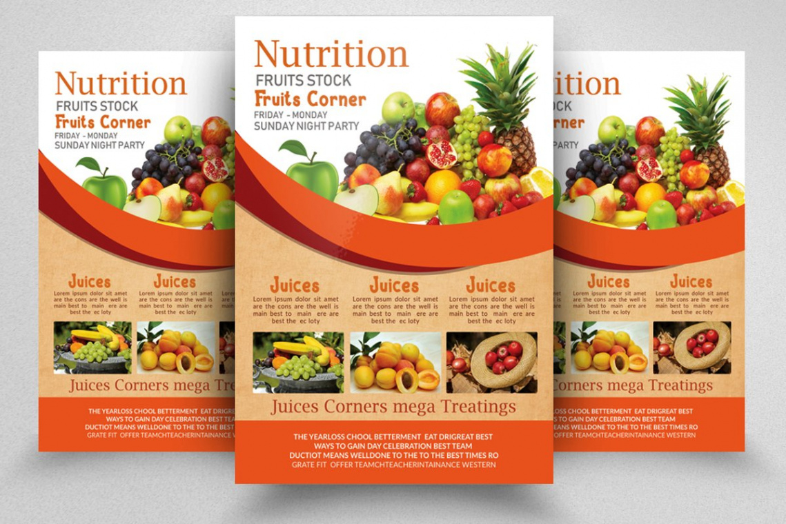 editable fruits and vegetables brochure design template pdf