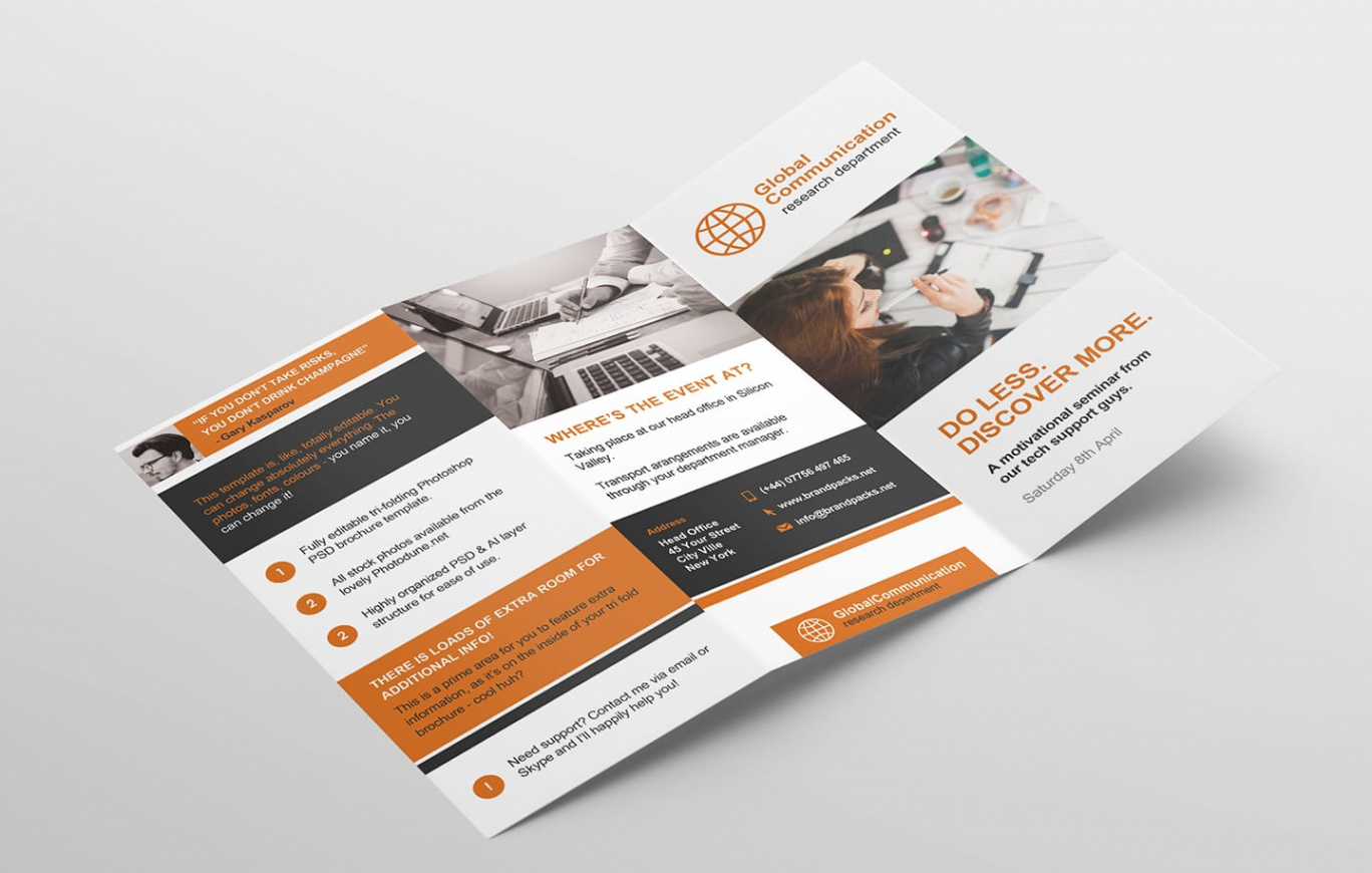 free  a4 tri fold brochure template excel