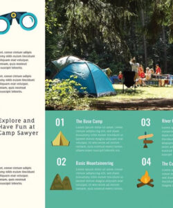 free  camp green lake brochure template doc