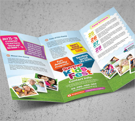 free  camp green lake brochure template