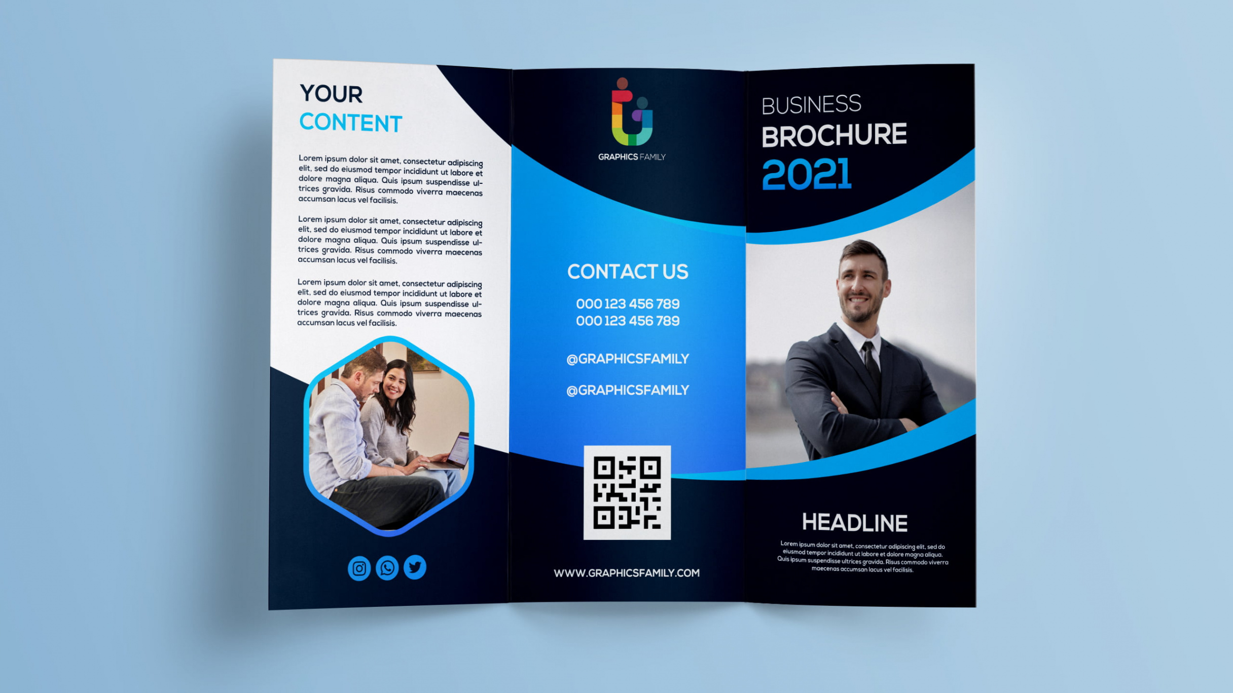 free custom basic tri fold brochure template sample