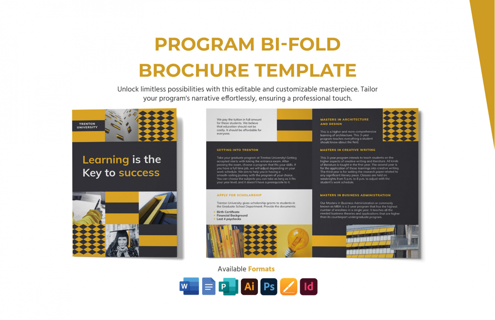 free custom indesign bi fold brochure template word