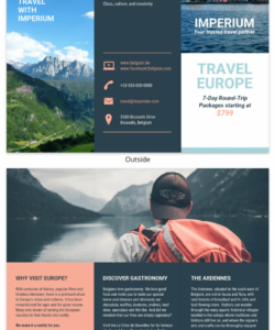 free custom tri fold travel brochure template doc