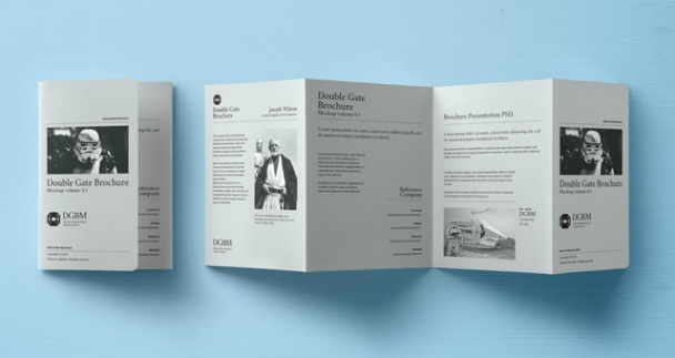 free editable double gate fold brochure template