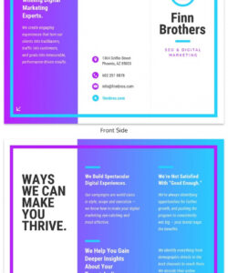 free editable front and back brochure template sample