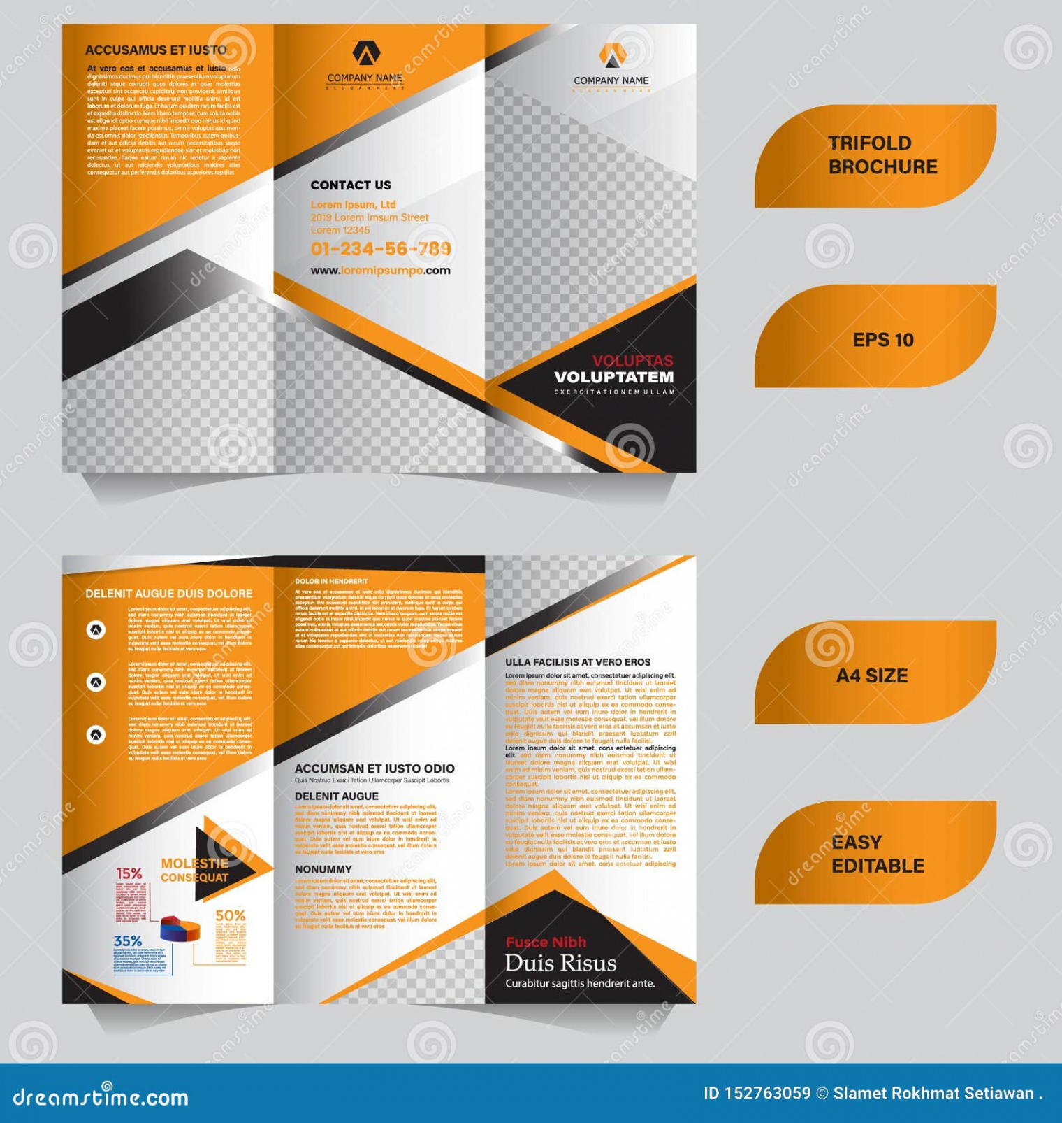 free printable tri fold brochure size template pdf