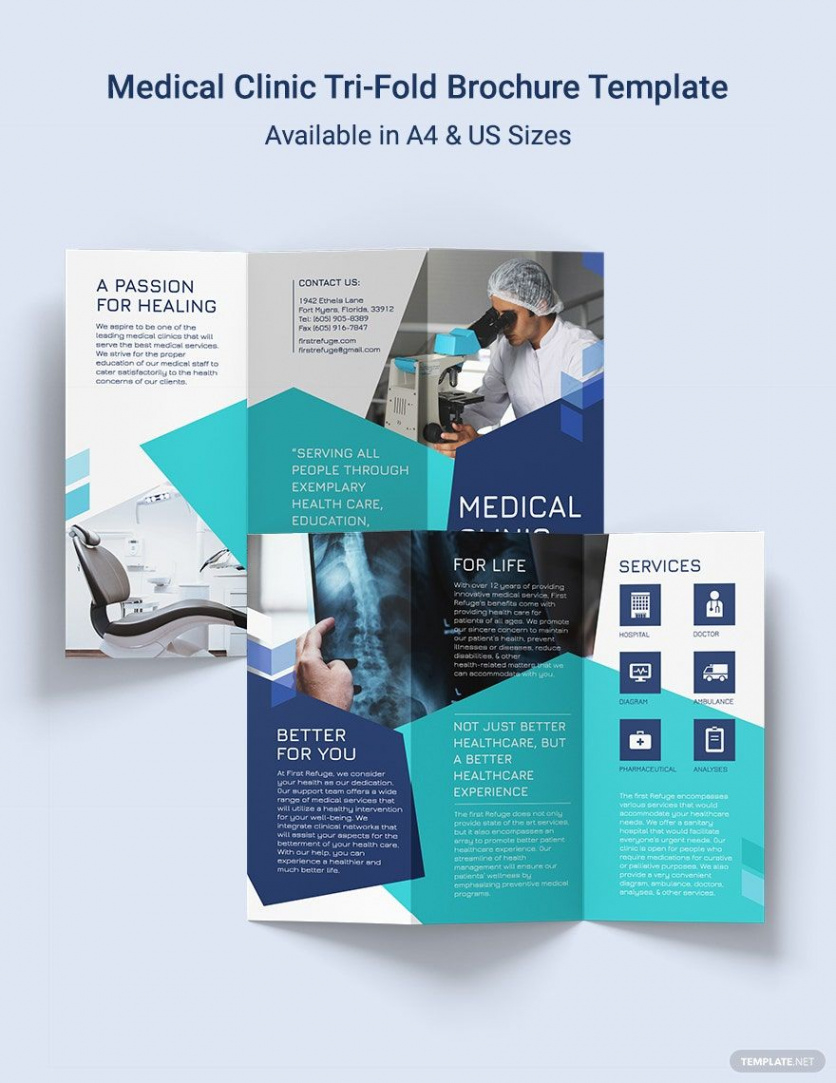 free printable tri fold medical brochure template example