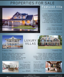 free  real estate brochure design templates sample