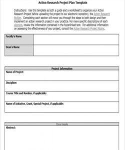 free research project plan template action research project template word