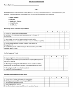 free research questionnaire questionnaire template for research project example