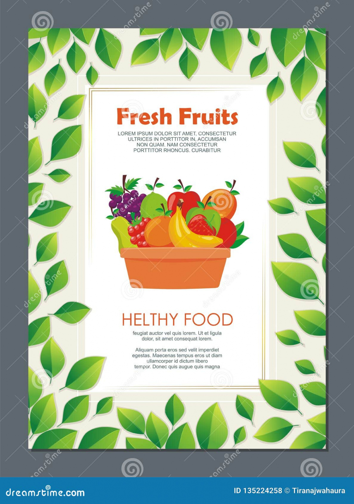 fruits and vegetables brochure design template doc