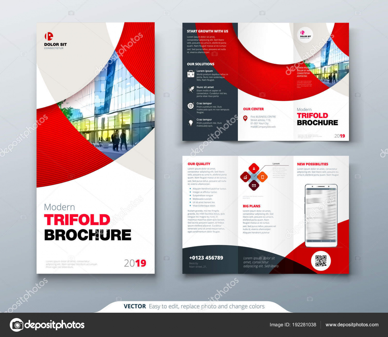 modern tri fold brochure template excel