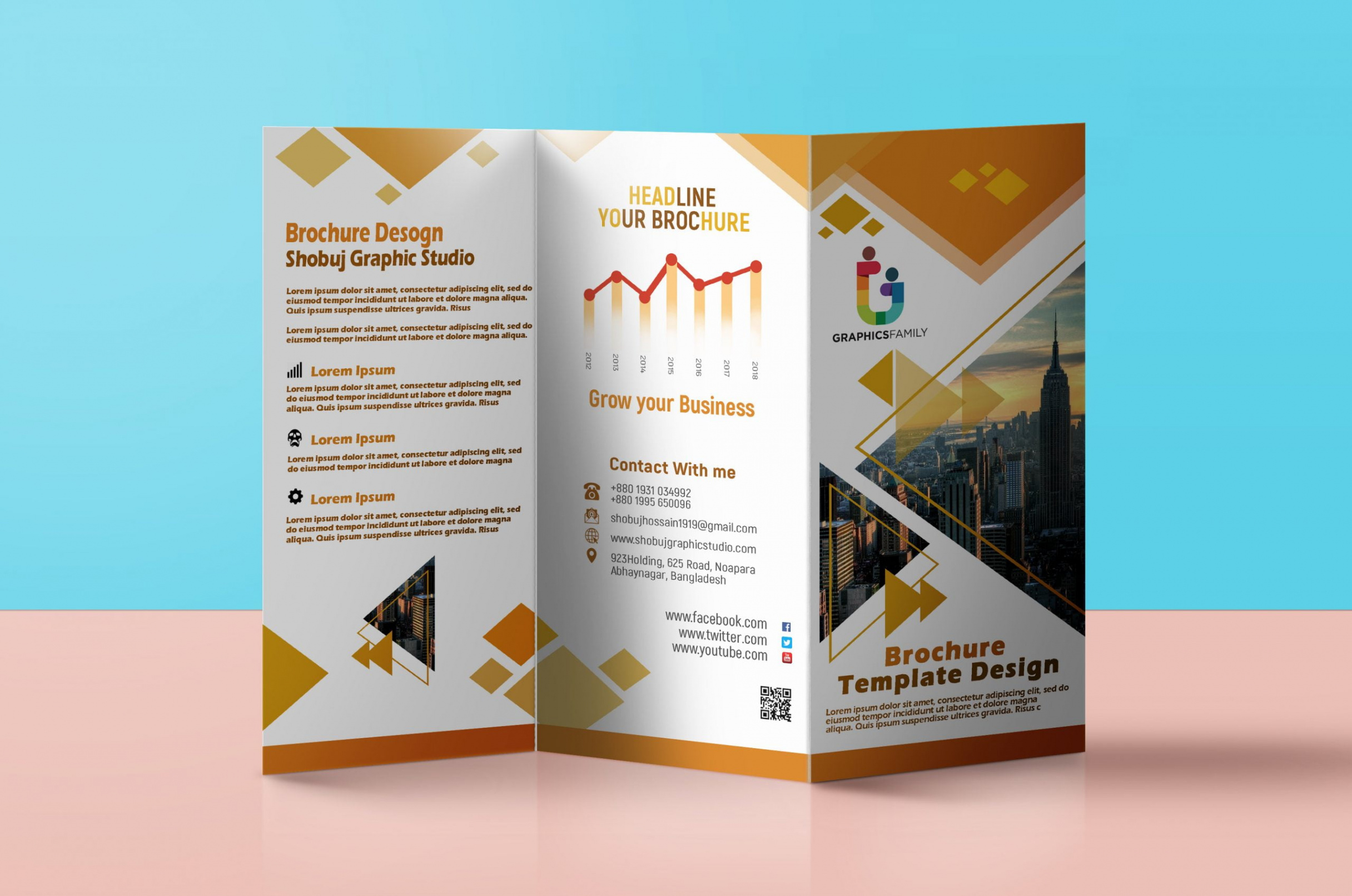 printable 3 fold a4 brochure template sample