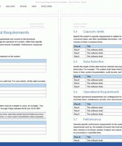 printable functional requirements specification template ms word  templates forms checklists for ms it project requirements document template excel