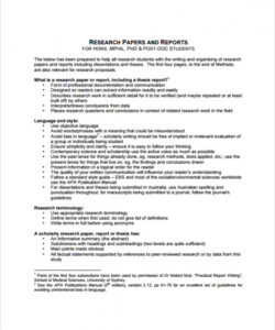 printable research project template for students mini research project template  doc