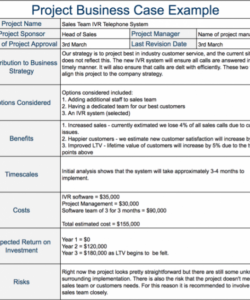 project business case example  business case template business case business process management it project business case template