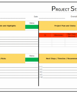 sample project status report template excel free download weekly project status update template pdf