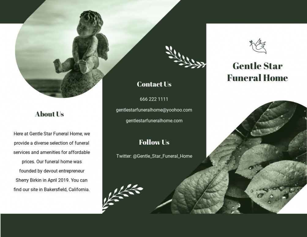 custom tri fold funeral brochure template