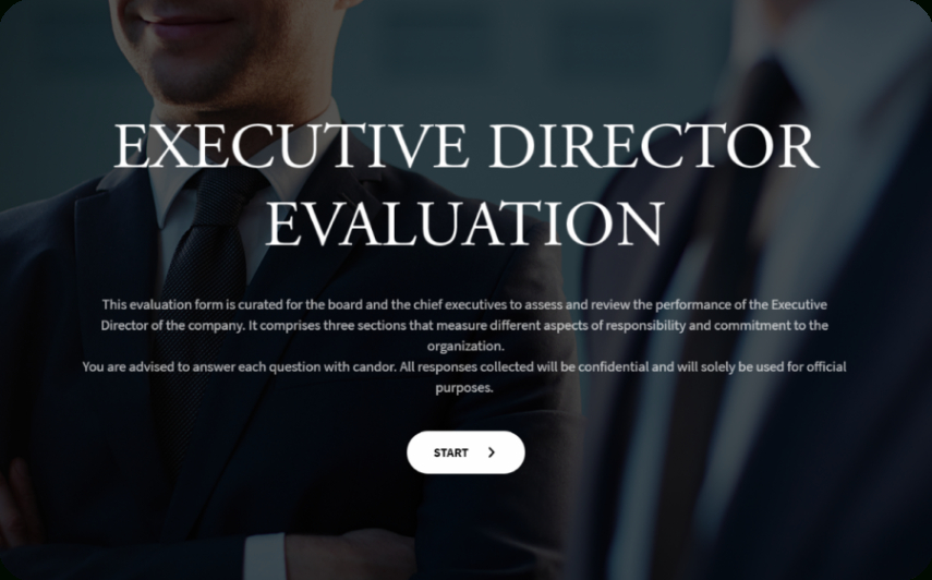 editable executive director evaluation form template  surveysparrow board of directors self evaluation template word