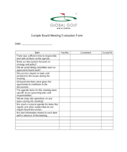 editable sample board meeting evaluation form  global golf advisors  fill out individual board member evaluation template word