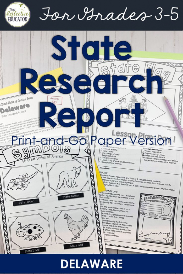 editable state research project  delaware printandgo paper state report elementary state research project template doc