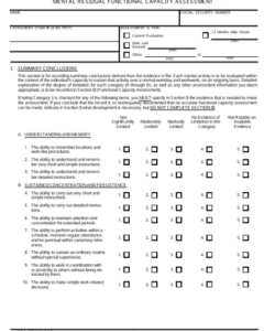 form ssa4734f4sup  fill out sign online and download fillable pdf functional capacity evaluation form template sample