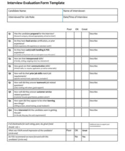 free 16 free interview evaluation forms manager candidate etc job interview evaluation form template excel