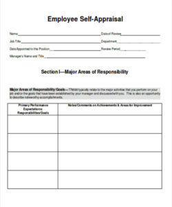 free 23 sample self evaluation forms in pdf  ms word  excel employee performance self evaluation template example