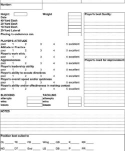 free american football monthly  making the grade  spring evaluation is football player evaluation form template example