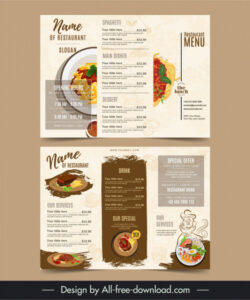 free custom tri fold food brochure template