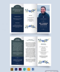 free editable tri fold funeral brochure template sample