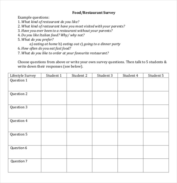 free food survey template food tasting evaluation form template excel