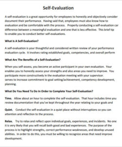 free free 7 sample self evaluation templates in pdf employee performance self evaluation template