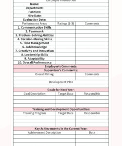 free free employee interview evaluation form templates for google sheets and end of year evaluation template pdf