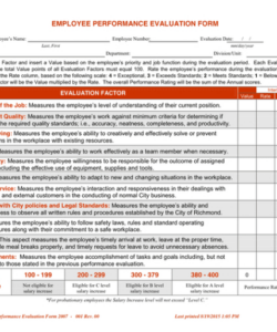 free performance evaluation system in word and pdf formats point factor job evaluation template excel