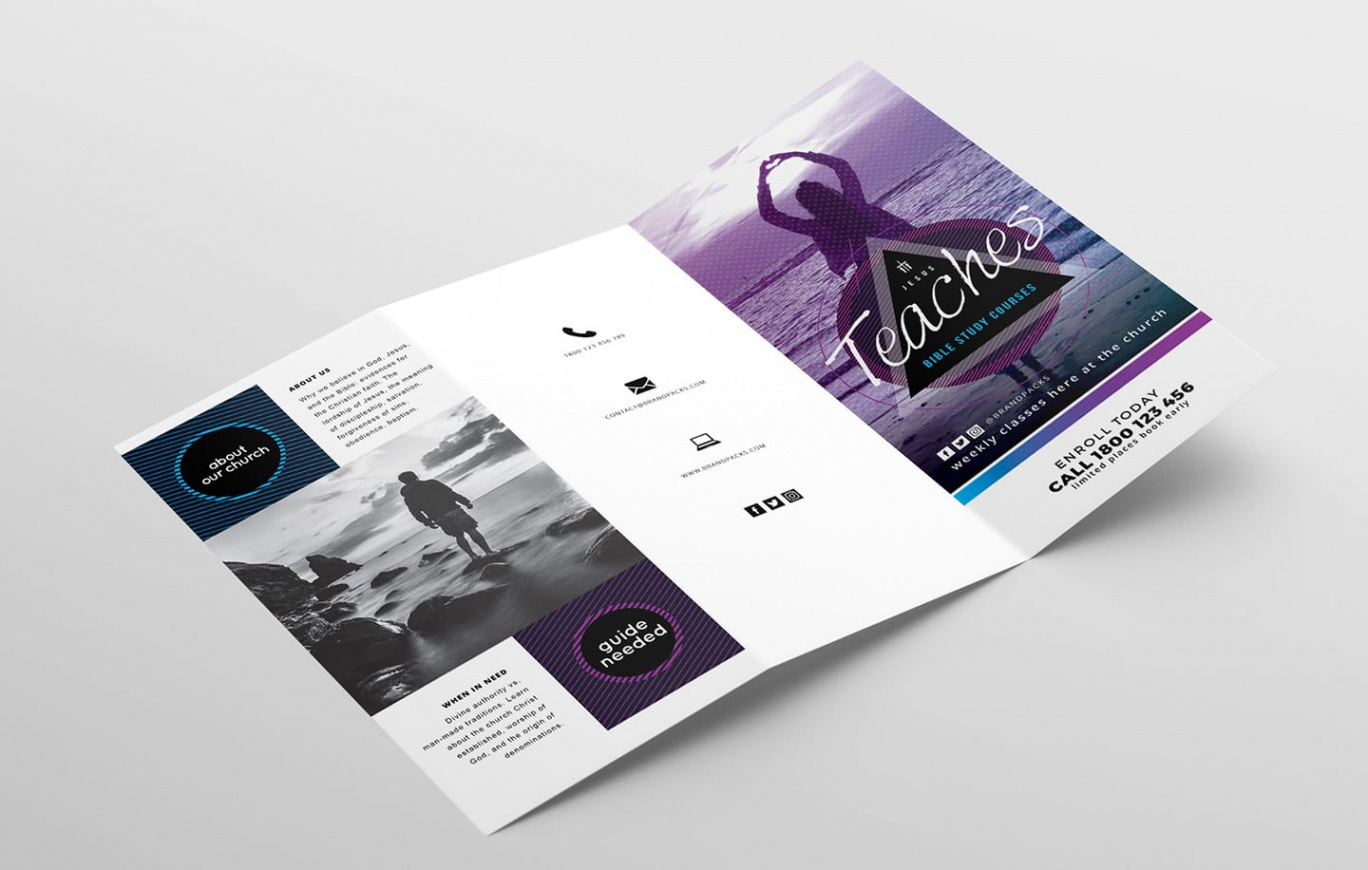 free printable tri fold church brochure template