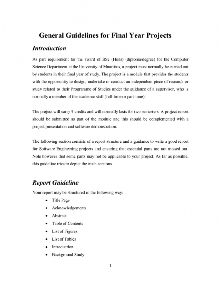 general guidelines for final year projects introduction final year project documentation template pdf