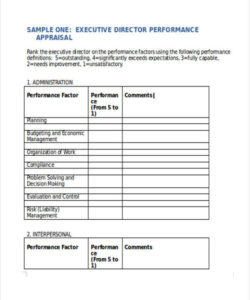 performance appraisal sample  pdf template board of directors self evaluation template pdf