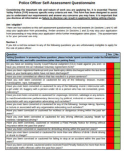 printable 21 assessment questionnaire templates in google docs  ms word  pages police officer performance evaluation template example