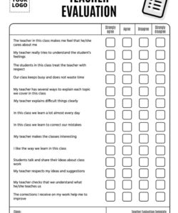 printable customizable teacher evaluation examples online evaluation of student performance template doc