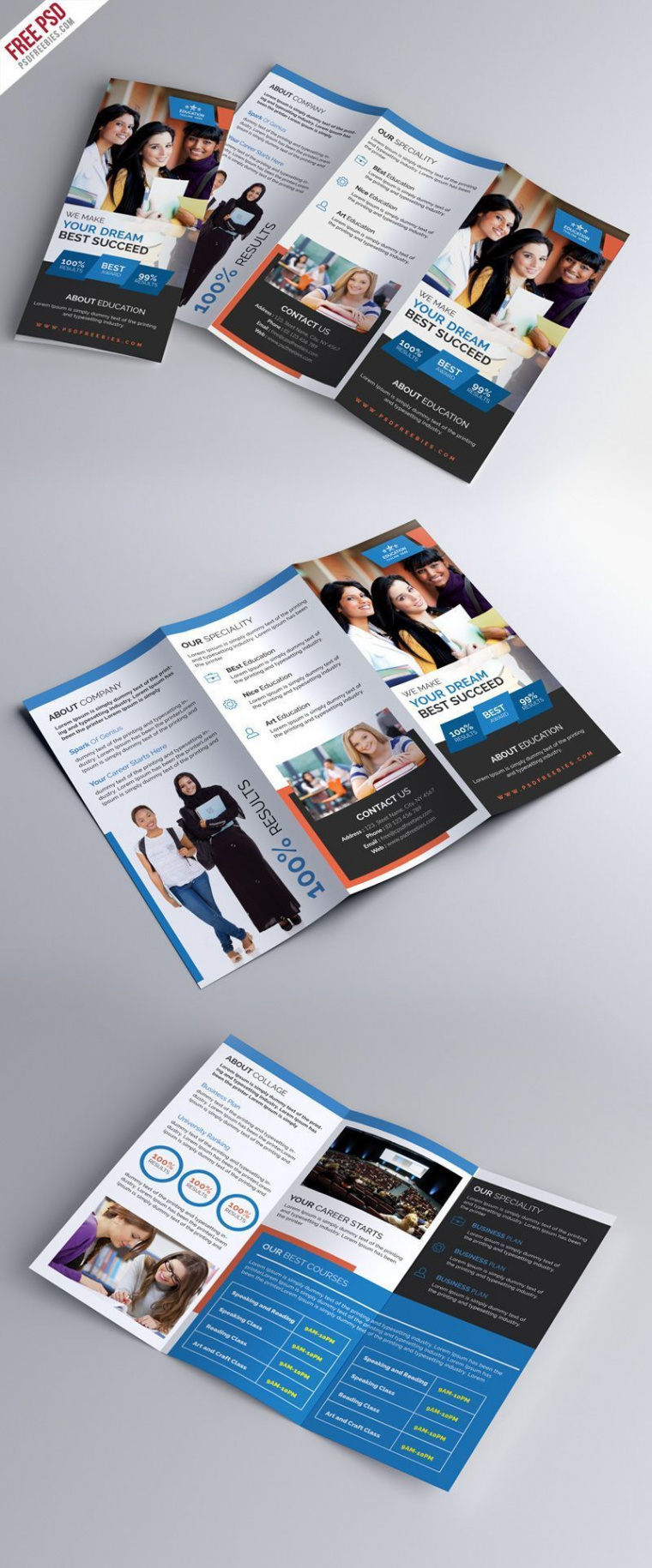 printable education tri fold brochure template word